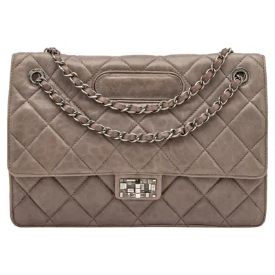 Pre-owned Chanel , Taupe Quilted Washed Lambskin Take Away Flap Ruthenium Hardware, 2011 In Brown