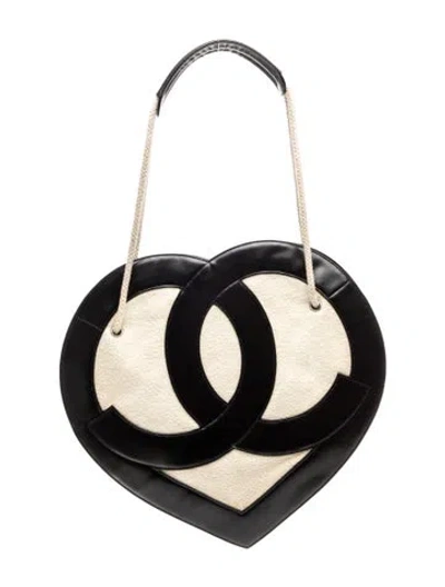 Pre-owned Chanel Terry Cc Heart Tote