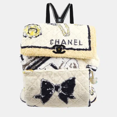 Pre-owned Chanel Terry Cloth Backpack Pile `94 Collection In White