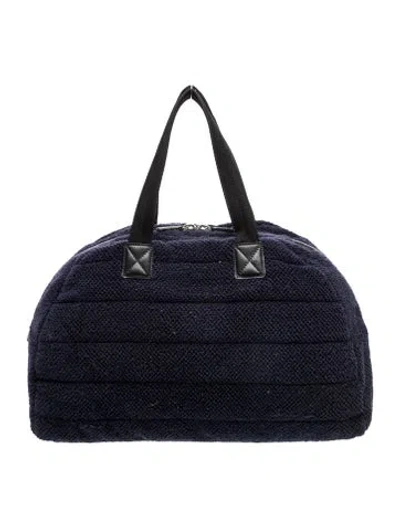 Pre-owned Chanel Terry Cloth Beach Bag In Blue