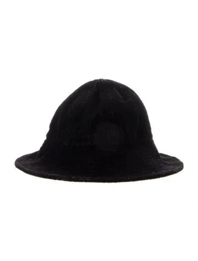 Pre-owned Chanel Terry Cloth Bucket Hat In Black