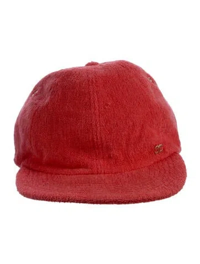 Pre-owned Chanel Terry Cloth Cc Cap In Pink