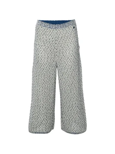 Pre-owned Chanel Textured Knit Culottes In Neutrals