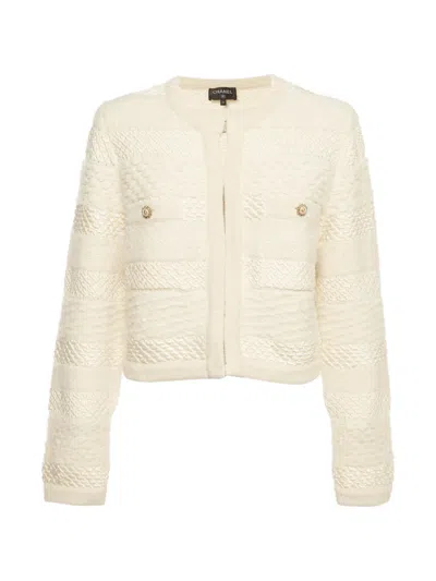 Pre-owned Chanel Textured Long-sleeve Cardigan In Neutrals