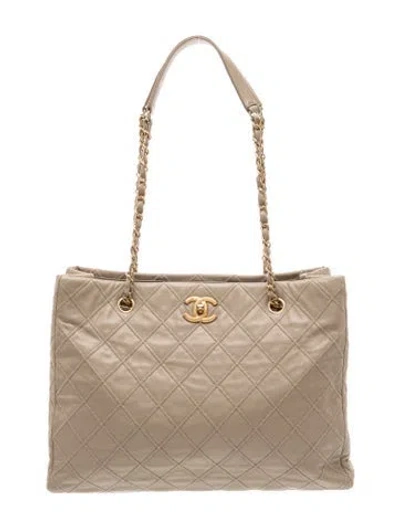 Pre-owned Chanel Thin City Shopping Tote In Neutral