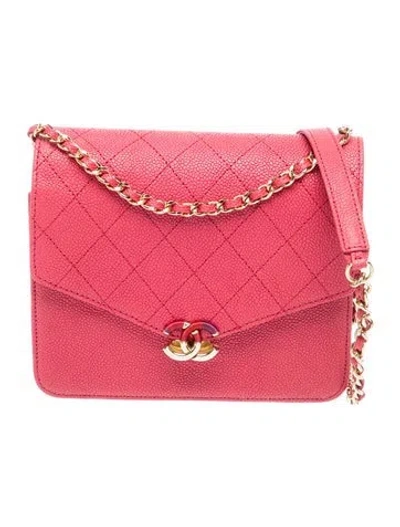 Pre-owned Chanel Thread Around Cc Wallet On Chain In Pink