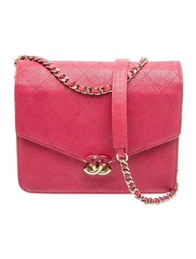 Pre-owned Chanel Thread Around Cc Wallet On Chain In Pink