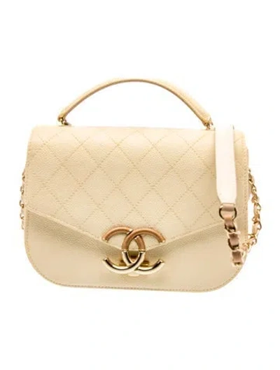 Pre-owned Chanel Thread Around Flap Bag In Neutral