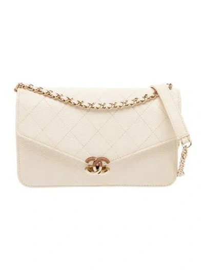 Pre-owned Chanel Thread Around Wallet On Chain In Neutrals