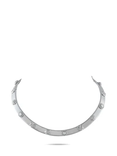 Pre-owned Chanel Three Symbols Necklace In Silver