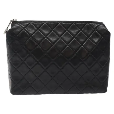 Pre-owned Chanel Timeless Black Leather Clutch Bag ()