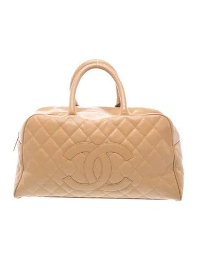 Pre-owned Chanel Timeless Bowling Bag In Neutrals