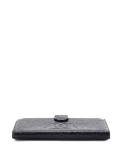 Pre-owned Chanel Timeless Cc French Wallet Caviar Long Small Wallets In Black