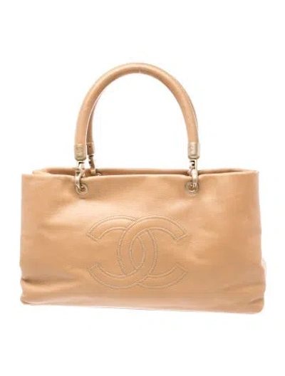 Pre-owned Chanel Timeless Cc Handle Bag In Neutral