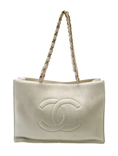 Pre-owned Chanel Timeless Cc Shopping Tote In Neutral