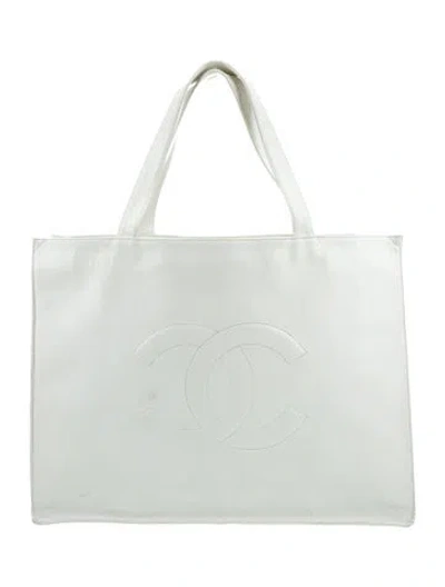 Pre-owned Chanel Timeless Cc Tote In White