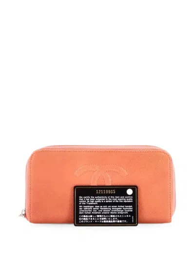 Pre-owned Chanel Timeless Cc Zipped Wallet Caviar Long Small Wallets In Pink