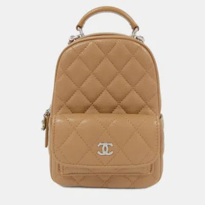 Pre-owned Chanel Timeless Classic Line Backpack In Sand