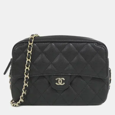 Pre-owned Chanel Timeless Classic Line Chain Clutch In Black