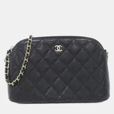 Pre-owned Chanel Timeless Classic Line Chain Clutch In Black