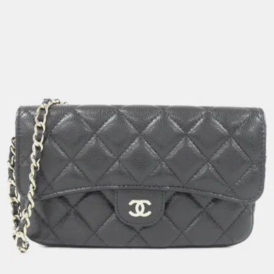 Pre-owned Chanel Timeless Classic Line Phone Case In Black