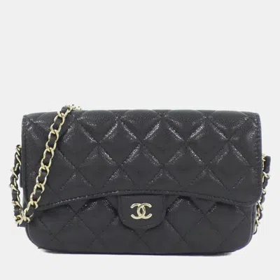 Pre-owned Chanel Timeless Classic Line Phone Case In Black