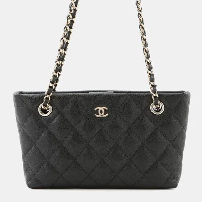 Pre-owned Chanel Timeless Classics Line Chain Clutch Bag Black Caviar Leather
