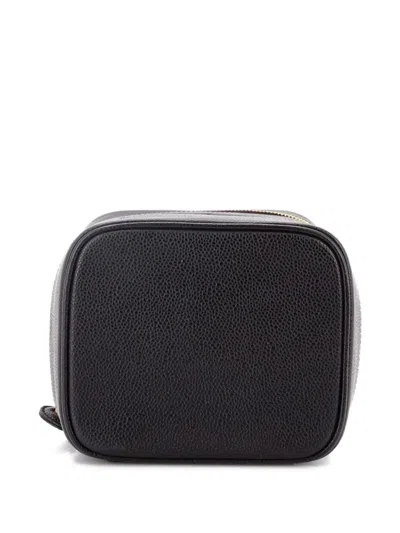 Pre-owned Chanel Timeless Cosmetic Case Caviar Tall Pouch In Black