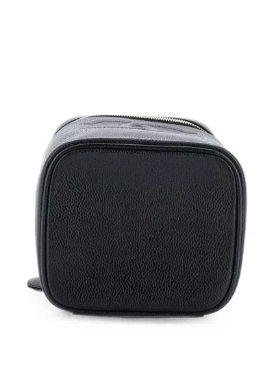 Pre-owned Chanel Timeless Cosmetic Case Caviar Tall Pouch In Black