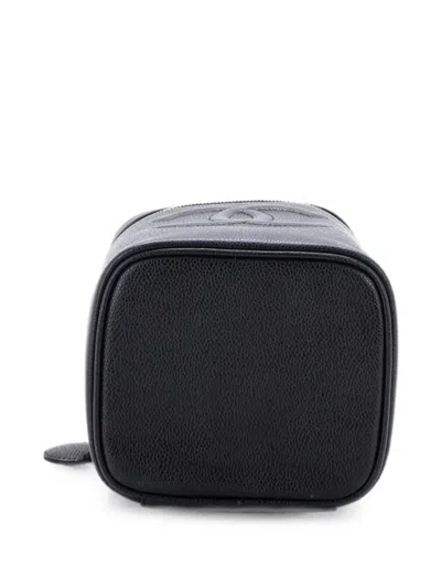 Pre-owned Chanel Timeless Cosmetic Case Caviar Tall Pouch In Black