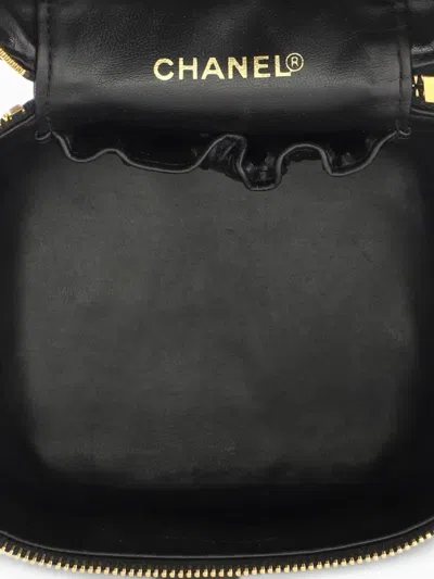 Pre-owned Chanel Timeless Cosmetic Case Caviar Tall Pouch In Black