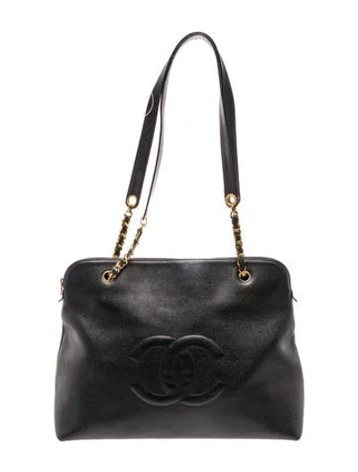 Pre-owned Chanel Timeless Dome Tote In Black