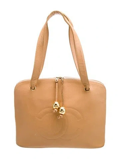 Pre-owned Chanel Timeless Dome Tote In Neutral