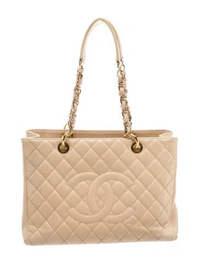 Pre-owned Chanel Timeless Grand Shopping Tote In Neutral
