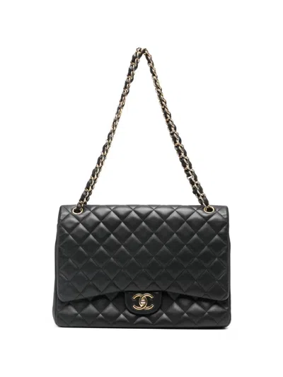 Pre-owned Chanel Timeless Jumb Quilted-leather Shoulder Bag In Black