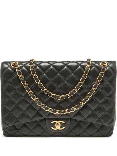 Pre-owned Chanel Timeless Jumbo Classic Flap Shoulder Bag In Black