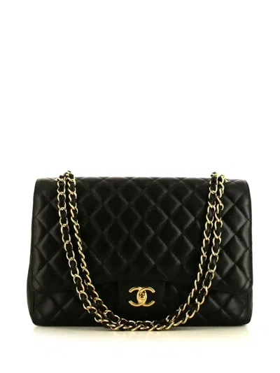 Pre-owned Chanel Timeless Jumbo Classic Flap Shoulder Bag In Black
