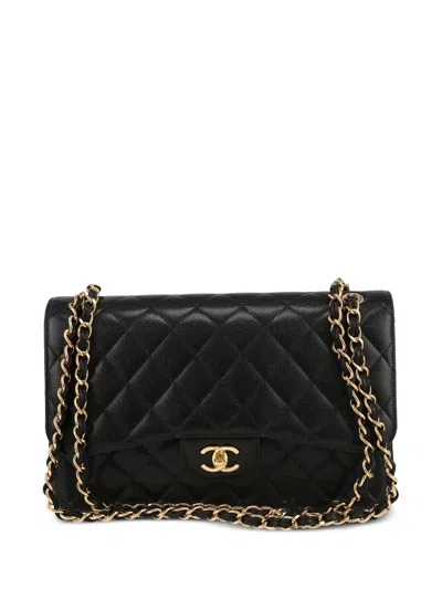 Pre-owned Chanel Timeless Jumbo Shoulder Bag In Black