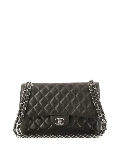 Pre-owned Chanel Timeless Jumbo Shoulder Bag In Black