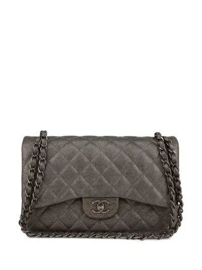 Pre-owned Chanel Timeless Jumbo Shoulder Bag In Gray