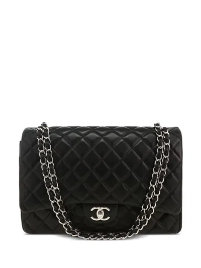 Pre-owned Chanel Timeless Maxi Jumbo Shoulder Bag In Black