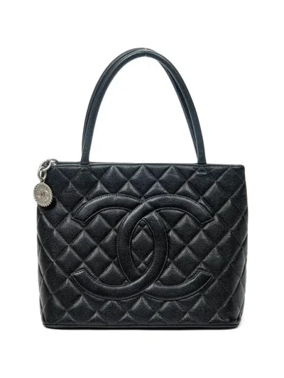 Pre-owned Chanel Timeless Medallion Tote Bag In Black