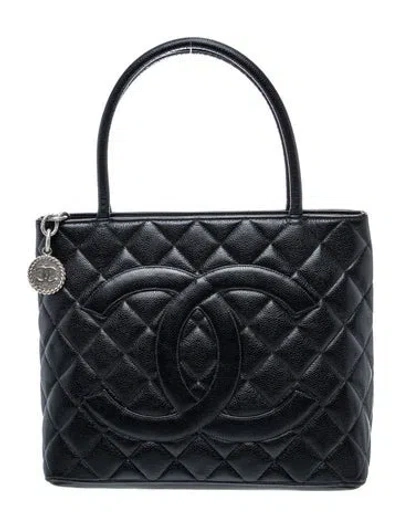 Pre-owned Chanel Timeless Medallion Tote In Black