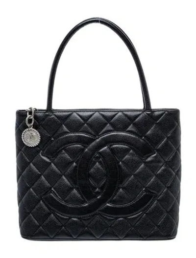 Pre-owned Chanel Timeless Medallion Tote In Black