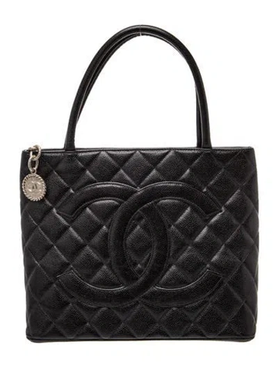 Pre-owned Chanel Timeless Medallion Tote In Black