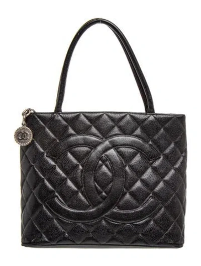 Pre-owned Chanel Timeless Medallion Tote In Black