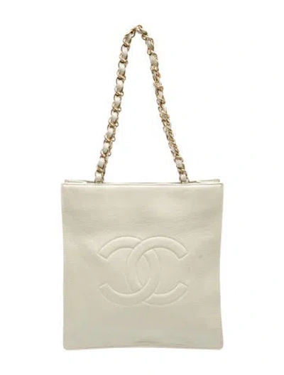 Pre-owned Chanel Timeless North/south Tote In Neutral