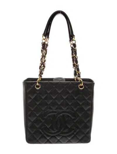 Pre-owned Chanel Timeless Petit Shopping Tote In Black