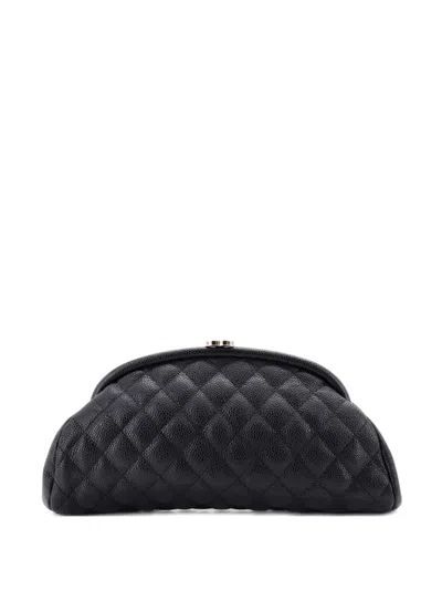 Pre-owned Chanel Timeless Quilted Caviar Clutch Bag In Black