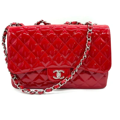 Pre-owned Chanel Timeless Red Patent Leather Shoulder Bag ()